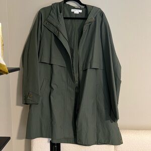 In Every Story Olive Hooded Utility Trench Coat